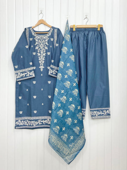 Embroidered | Long 3PC D-850