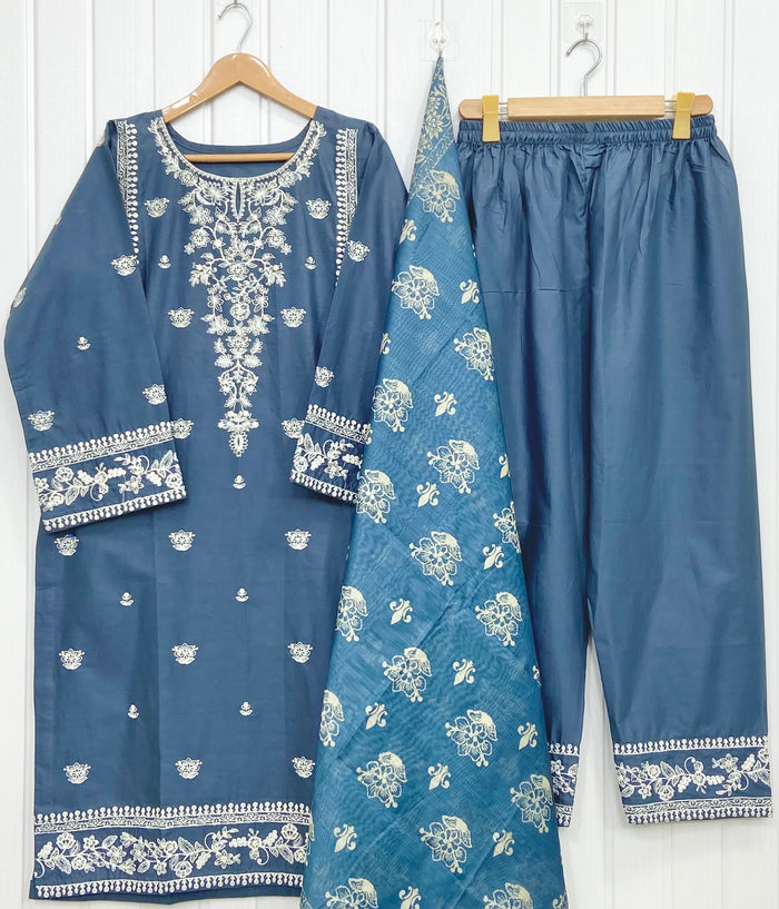 Embroidered | Long 3PC D-850