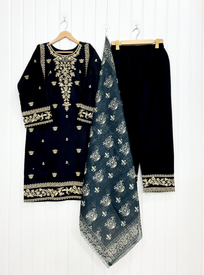 Embroidered | Long 3PC D-850