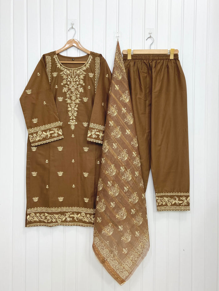 Embroidered | Long 3PC D-850