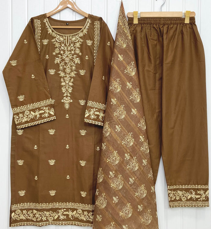Embroidered | Long 3PC D-850