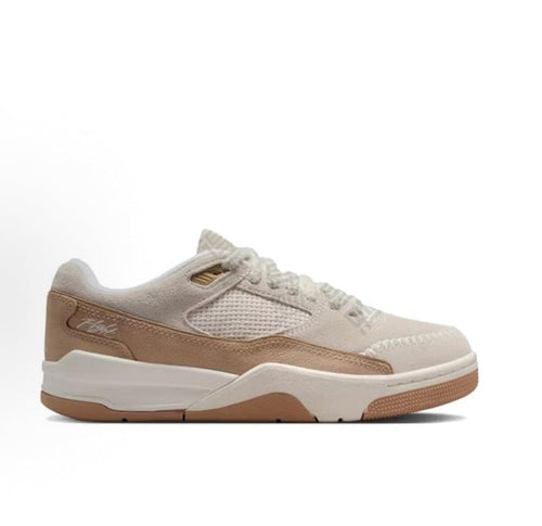 Nike Flight Court SE sneakers, light beige mesh with brown suede side accents