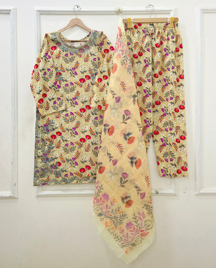 Flora 3PC | Bana Dora Lawn D-673