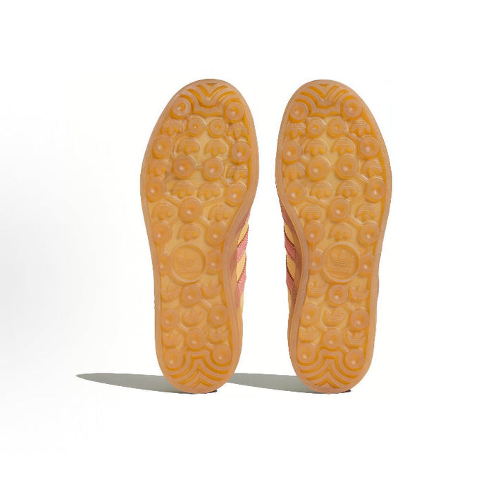 Gazelle Indoor sneakers outsole view, gum rubber tread with circular traction patterns