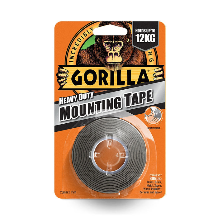 Gorilla Heavy-Duty Mounting Tape 25.4mm x 1.52m Black