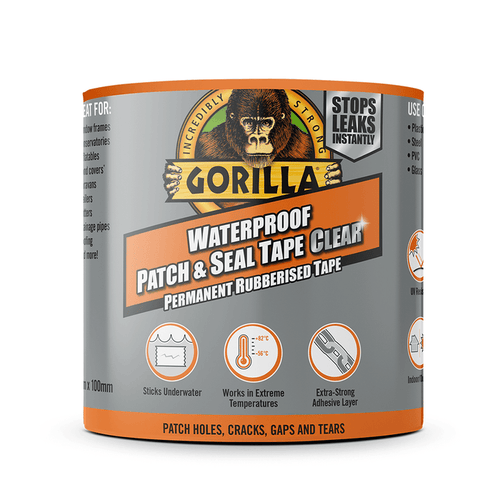 Gorilla® Waterproof Patch & Seal Tape 100mm x 2.4m Clear