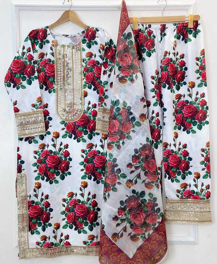 Gulnar Silk Sequins 3PC (Silk) D-251