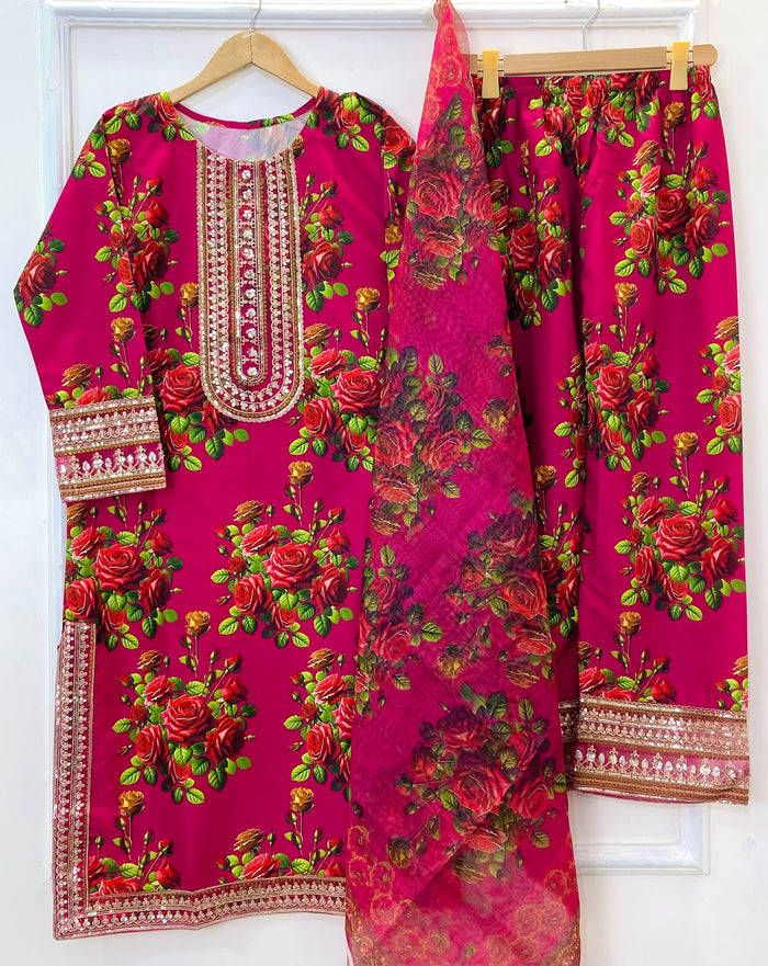 Gulnar Silk Sequins 3PC (Silk) D-251