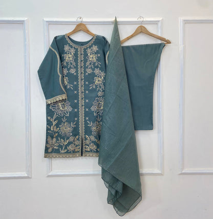 Heavy Embroidery Bliss 3PC (Khaddar) D-224