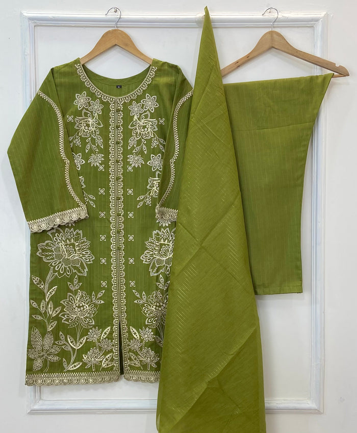 Heavy Embroidery Bliss 3PC (Khaddar) D-224