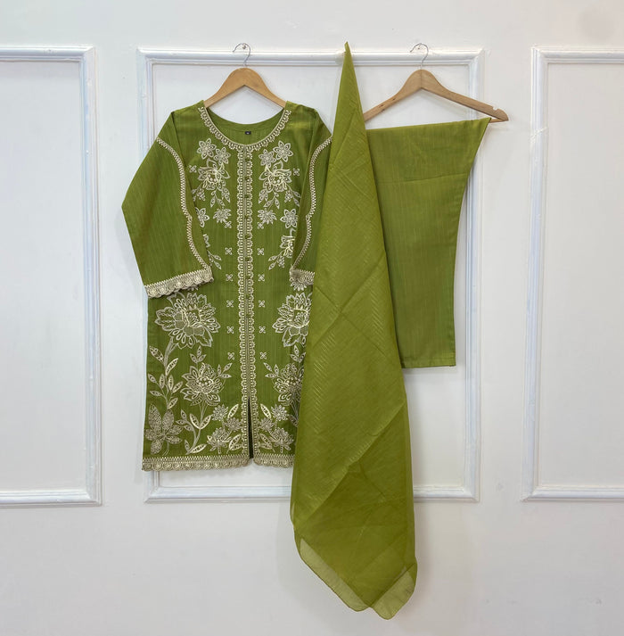 Heavy Embroidery Bliss 3PC (Khaddar) D-224