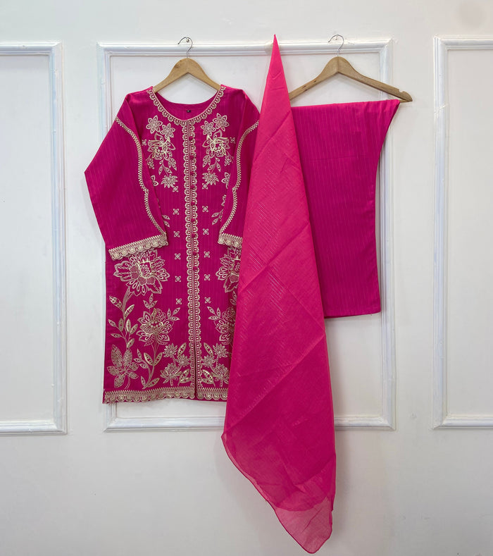 Heavy Embroidery Bliss 3PC (Khaddar) D-224