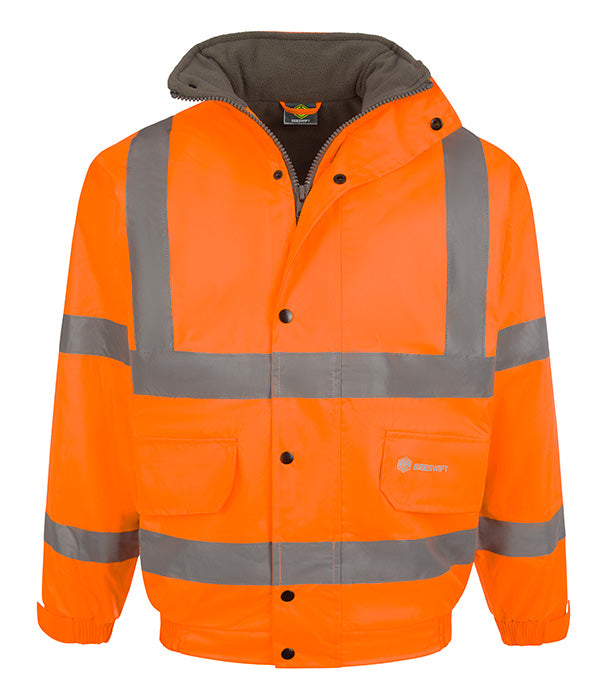 Hi-vis Fleece Lined Bomber Jacket