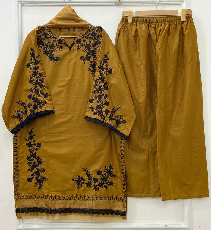 Jall Embroidered | 3PC Lawn Cotton D-633