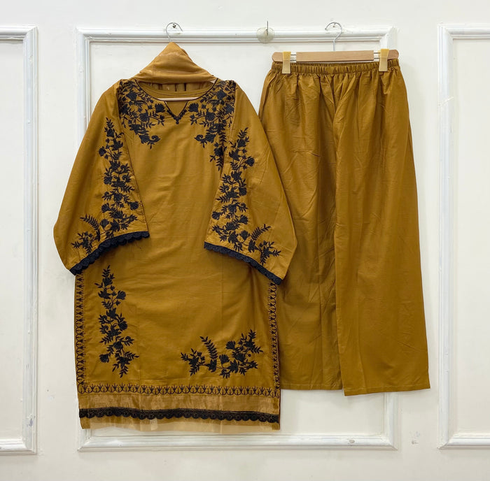 Jall Embroidered | 3PC Lawn Cotton D-633