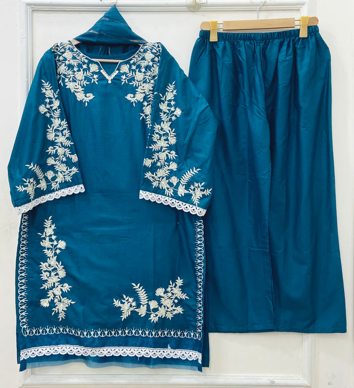 Jall Embroidered | 3PC Lawn Cotton D-633