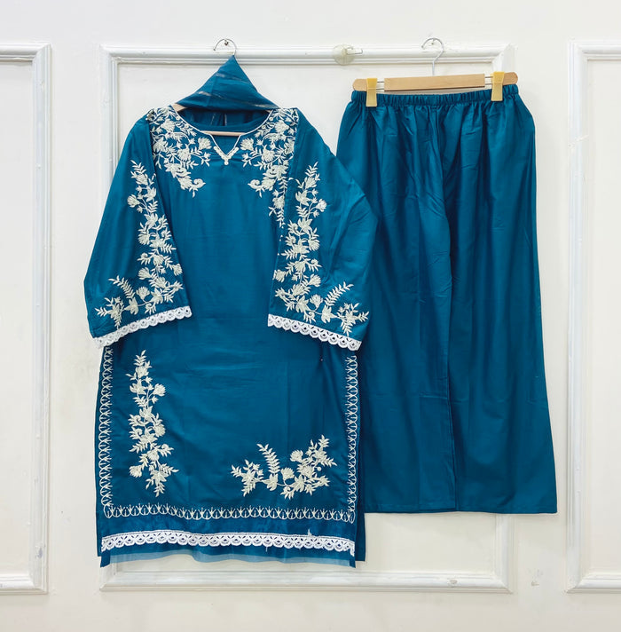 Jall Embroidered | 3PC Lawn Cotton D-633