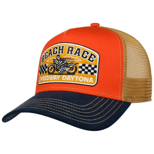 JJ Hats Beach Race Trucker Cap - Navy / Red