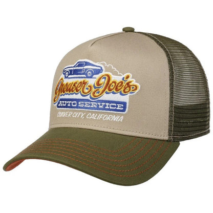JJ Hats Greaser Joe's Trucker Cap - Green / Beige