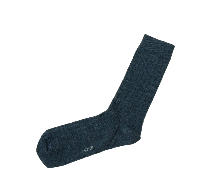 Joha tynde uld rib strømper i mørkeblå