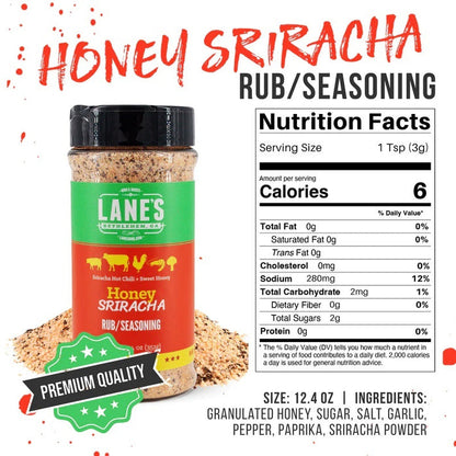 Lane's BBQ 'Honey Sriracha' Rub (12.4oz) 351g