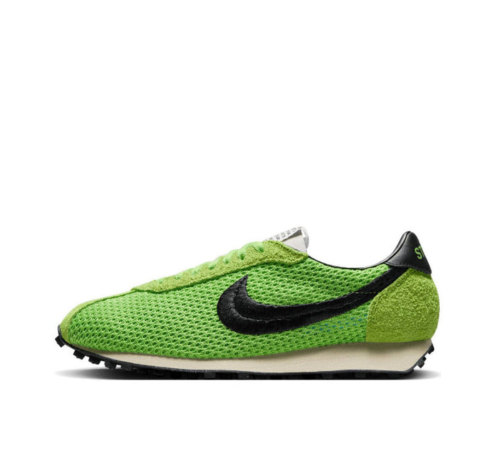 Nike LD 1000 x Stussy sneakers, green knit upper with black Swoosh