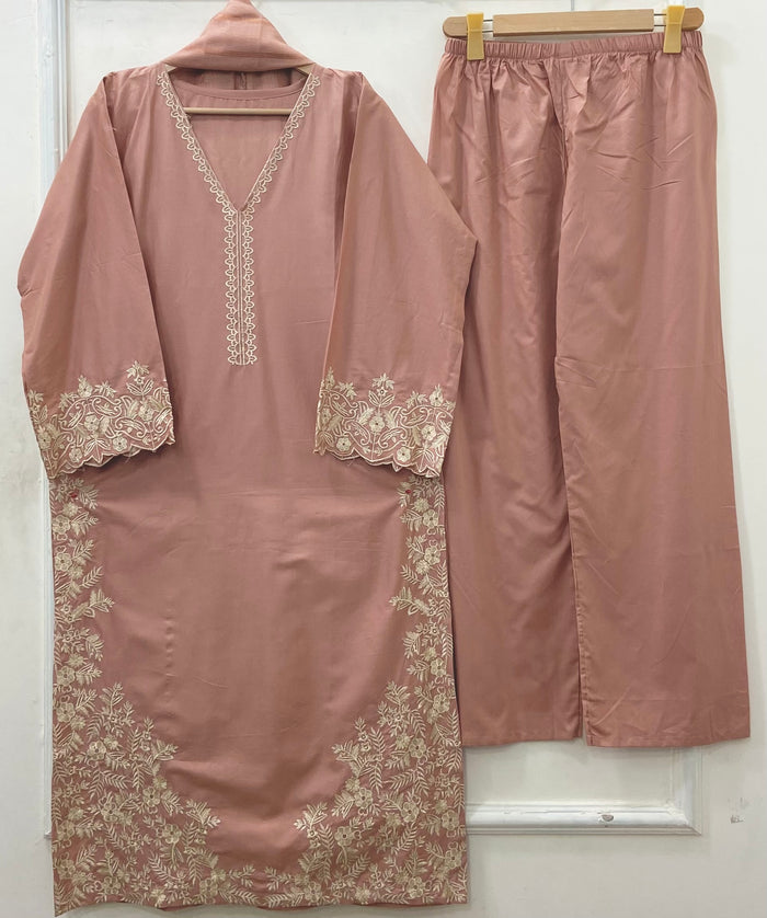 Long Embroidered | 3PC Lawn Cotton D-651