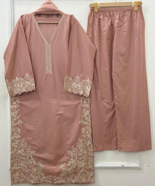 Long Embroidered | 3PC Lawn Cotton D-651