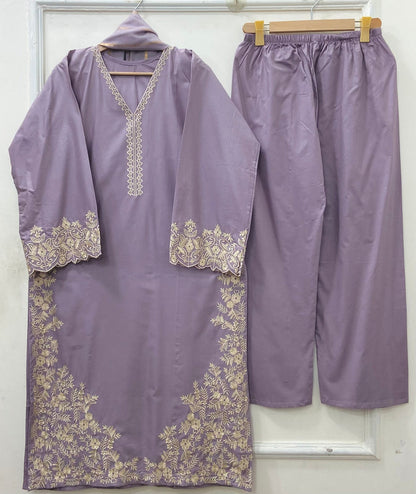 Long Embroidered | 3PC Lawn Cotton D-651