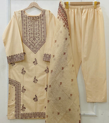 Long Embroidered | 3PC Lawn D-612
