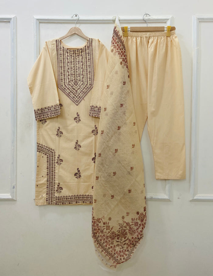 Long Embroidered | 3PC Lawn D-612