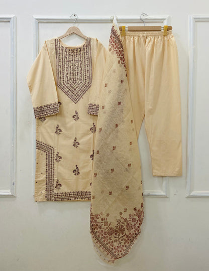 Long Embroidered | 3PC Lawn D-612