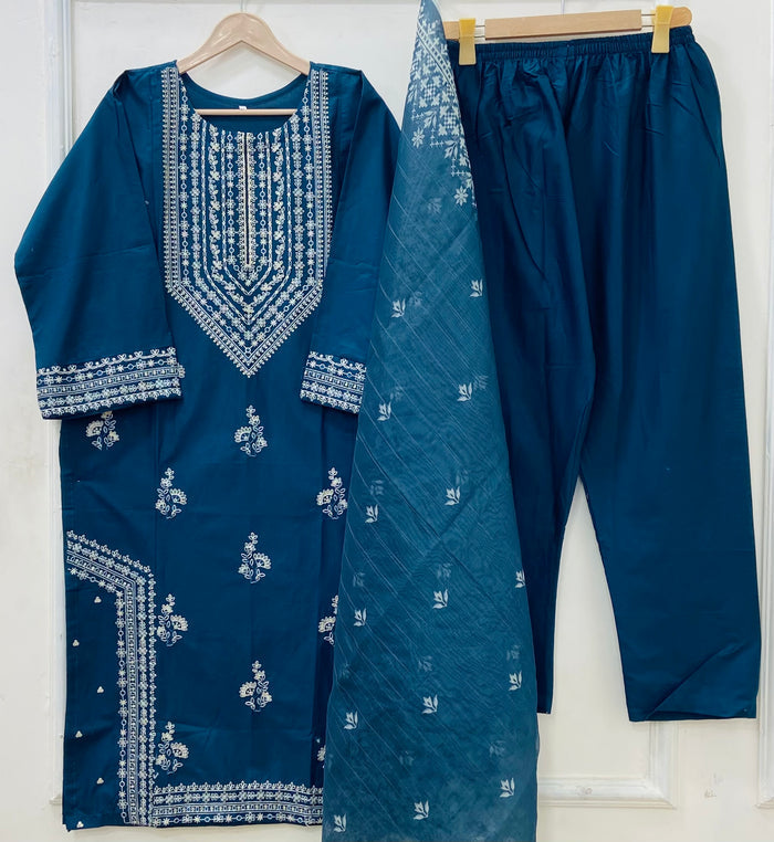 Long Embroidered | 3PC Lawn D-612
