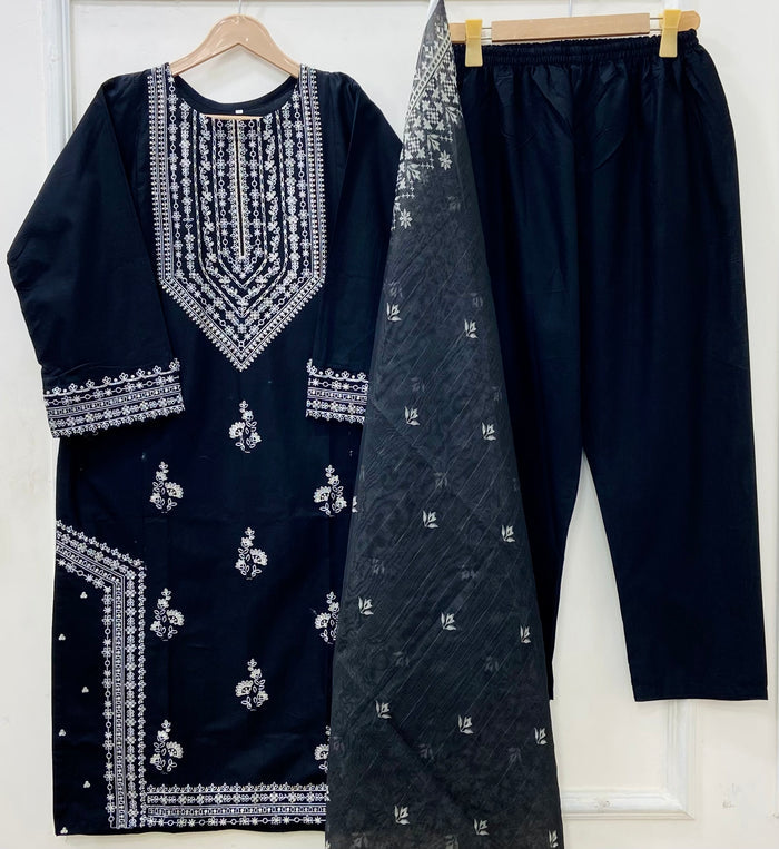 Long Embroidered | 3PC Lawn D-612