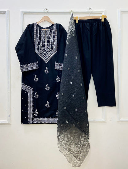 Long Embroidered | 3PC Lawn D-612