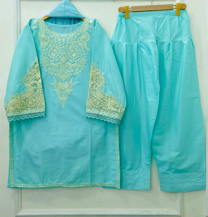 Maria.B Embroidered | 3PC Cotton D-438