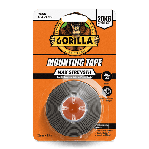 Max Strength Indoor Mounting Tape 25mm x 1.5m Black
