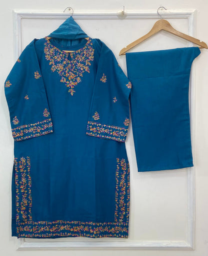 Multi Embroidered 3PC (Khaddar) D-218