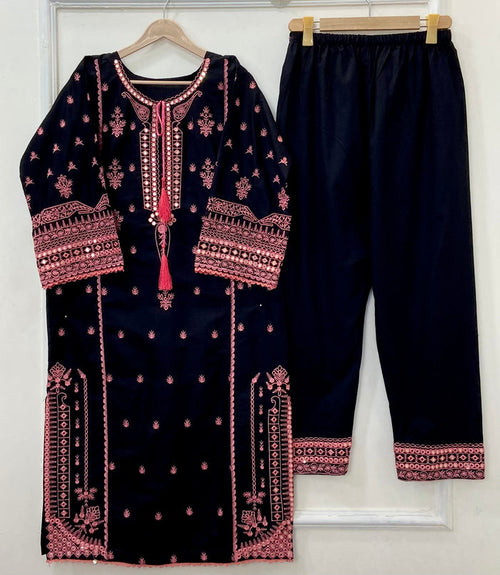 Multi Matcha Embroidered 2PC (Premium Cotton) D-392