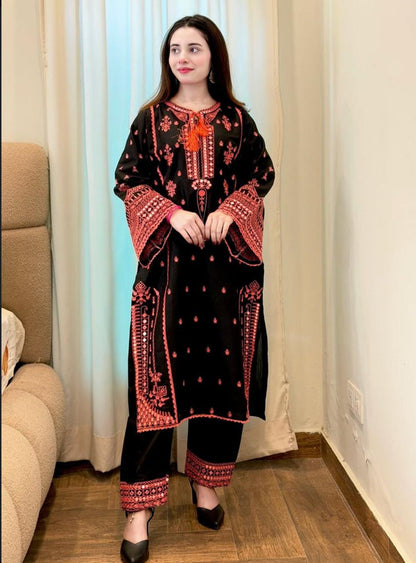 Multi Matcha Embroidered 2PC (Premium Cotton) D-392