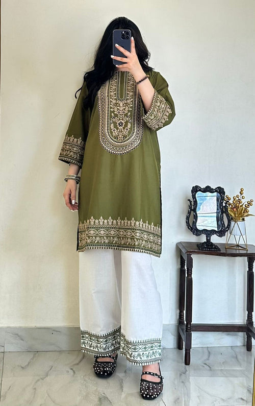 Olive Matcha | Farshi 2PC Cotton D-623