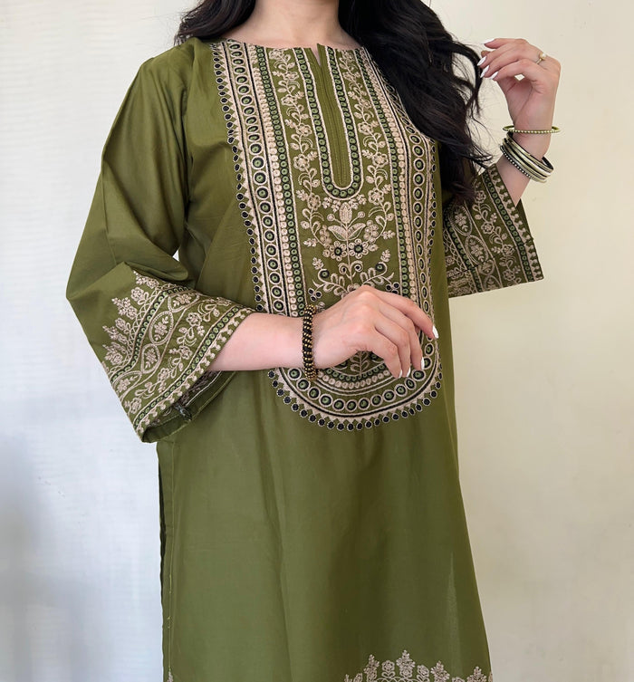 Olive Matcha | Farshi 2PC Cotton D-623