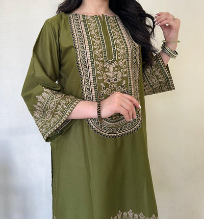 Olive Matcha | Farshi 2PC Cotton D-623