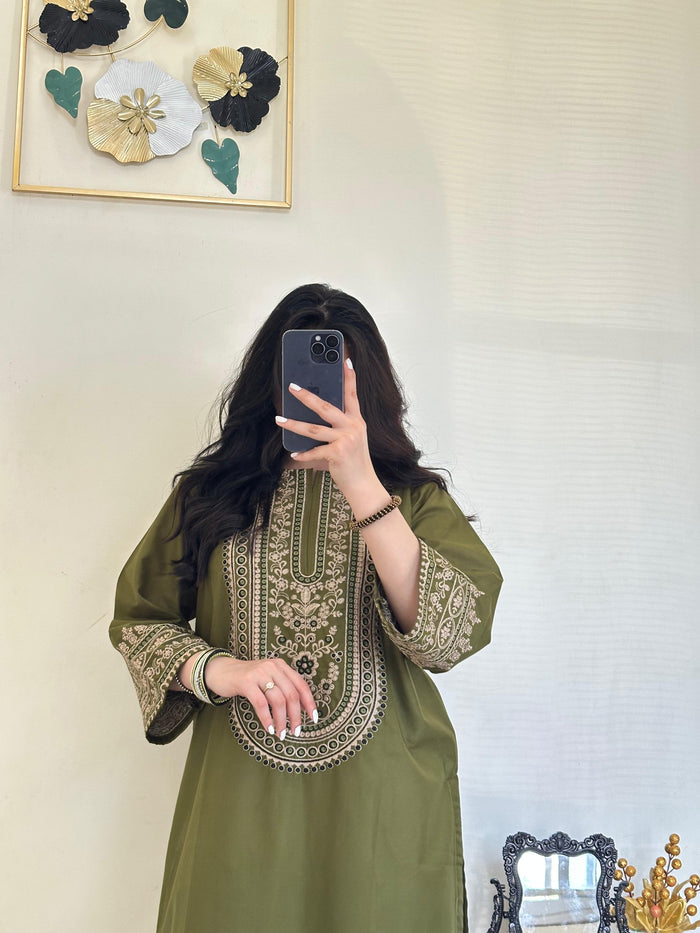 Olive Matcha | Farshi 2PC Cotton D-623