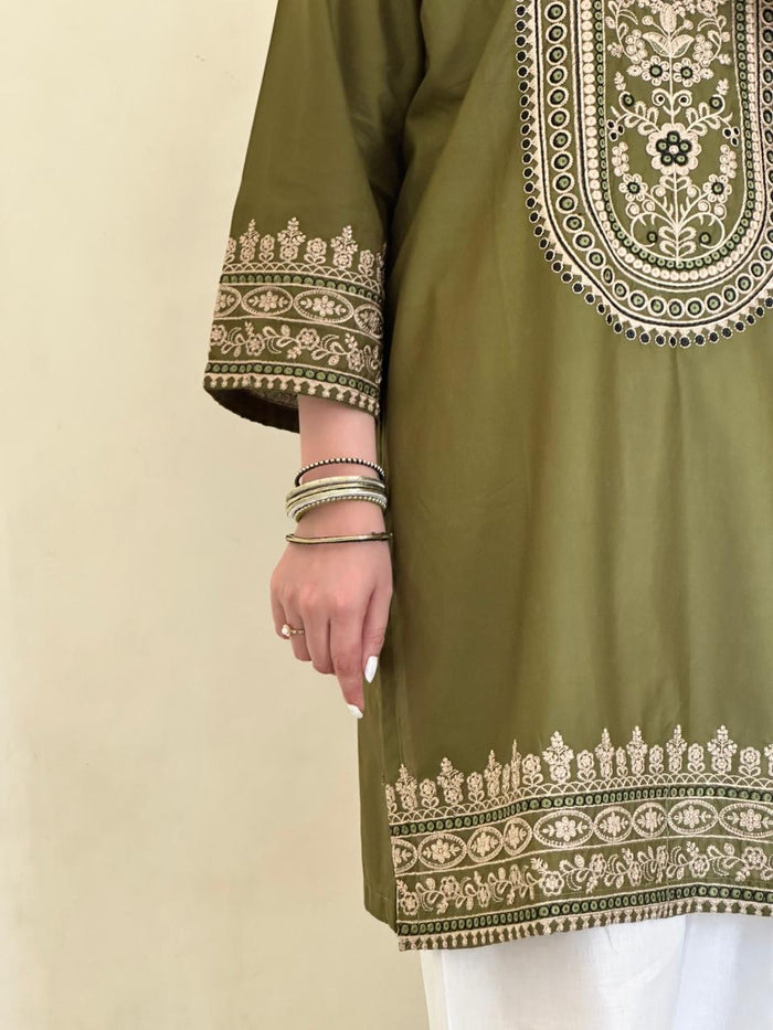Olive Matcha | Farshi 2PC Cotton D-623