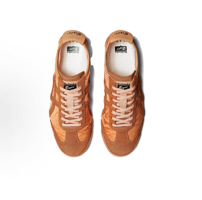 Onitsuka Tiger Mexico 66 NM sneaker pair, orange suede with white laces