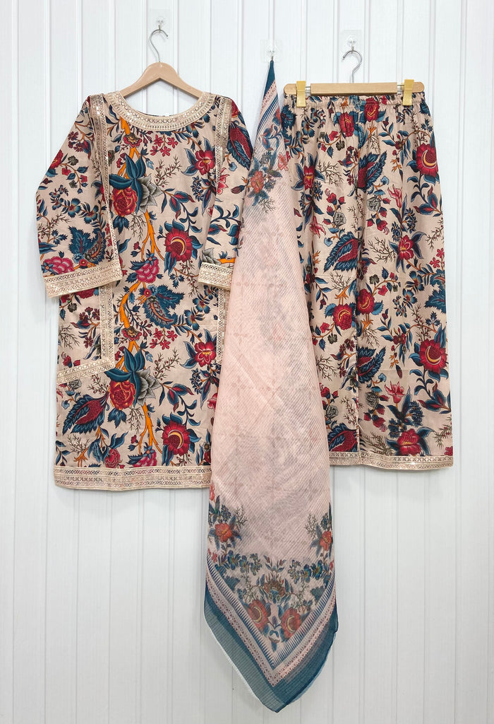 Pastel Embroidered | Lawn D-713