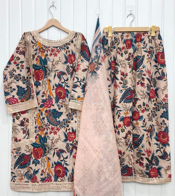 Pastel Embroidered | Lawn D-713