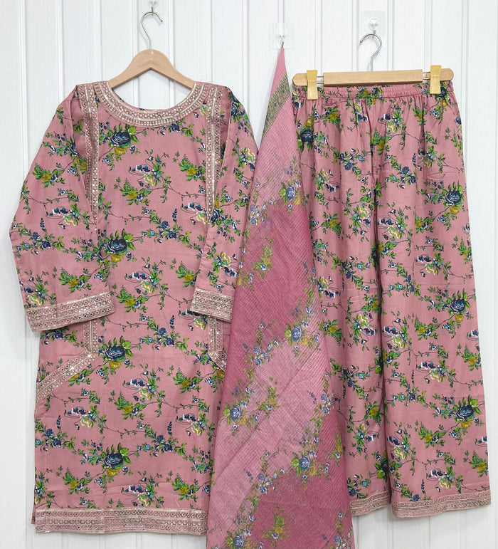 Pastel Embroidered | Lawn D-713