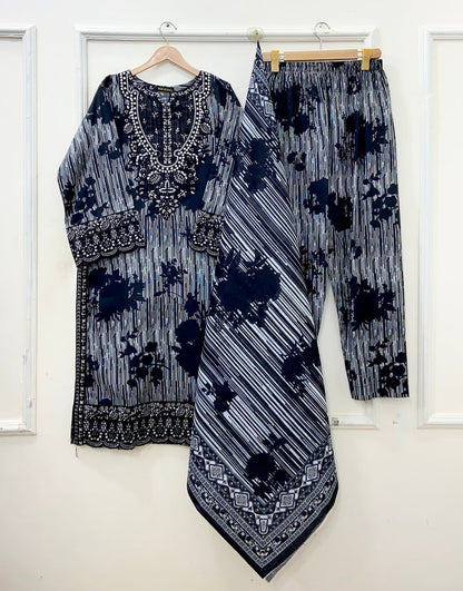 Premium Black | 3PC Lawn D-665